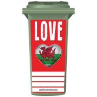 Love Wales Heart Wheelie Bin Sticker Panel